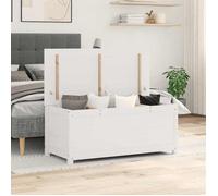 823540 vidaXL Boîte de rangement Blanc 110x50x45,5 cm Bois massif de pin
