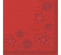 [82447] PAPSTAR Serviette à motif de Noël "Just Stars", rouge