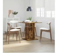 825822 vidaXL Table à dîner Chêne fumé 80x80x75 cm Bois d'ingénierie