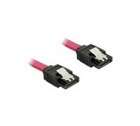 [82678] DELOCK Cable SATAIII vers SATAIII avec clip 0,70m Rouge