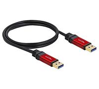 82744 Câble USB A mâle, plaqué or des deux côtés 1m noir Cu DELOCK