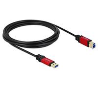 82758 Câble USB A mâle, USB B mâle plaqué or 3 mètres noir 5Gbps DELOCK