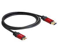 82761 Câble USB A mâle, micro USB B mâle plaqué or 2m noir DELOCK