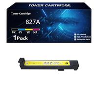 827A Cartouches de Toner Haute Capacité Compatibles avec Les Modèles pour HP 827A CF300A CF301A CF302A CF303A, pour HP Color Laserjet M880z M880 M880z Imprimantes,Y-1 Pack
