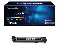 827A Cartouches de Toner Haute Capacité Compatibles avec Les Modèles pour HP 827A CF300A CF301A CF302A CF303A, pour HP Color Laserjet M880z M880 M880z Imprimantes,BK-1 Pack