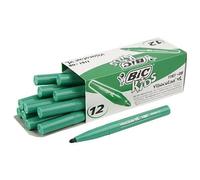BIC Kids Visacolor XL Feutres de Coloriage à Pointe Large, Lavables, Encre à base d'eau - Vert, Boîte de 12