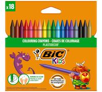 [829771] BIC Etui carton de 18 CRAIE DE COLORIAGE KIDS PLASTIDECOR 18 Couleurs