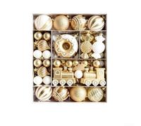 82Pcs Christmas Baubles 3-6cm Plastic Tree Decorations | Plastic Material, 3-6cm Assorted Sizes, Non-electronic Safe Use, pour ideal For Home Office Parties, Vibrant Festive Colours