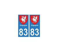 83 Draguignan autocollant plaque immatriculation ville - Angles : arrondis