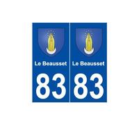 83 Le Beausset blason autocollant plaque stickers ville - Angles : droits
