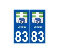 83 Le Muy blason autocollant plaque stickers ville - Angles : droits