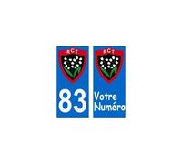 83 RCT toulon rugby autocollant plaque sticker - Angles : droits