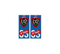 83 RCT toulon rugby deux 2 étoiles autocollant plaque - Angles : arrondis