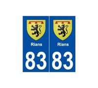 83 Rians blason autocollant plaque stickers ville - Angles : droits
