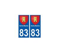 83 Sainte-Maxime autocollant plaque immatriculation ville - Angles : arrondis