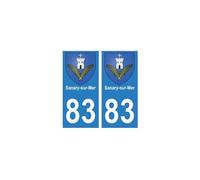 83 Sanary-sur-Mer autocollant plaque immatriculation ville - Angles : arrondis