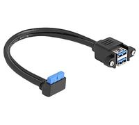 83007 Câble USB A femelle x2, connecteurs coudés 19pin 0,5m DELOCK