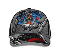 831 Femme Homme Casquette Trucker Lègére Casquette De Baseball Respirant Trucker Cap pour Adulte Pêche Camping Modèle en Métal De Logo De Pompier De Bouledogue Américain
