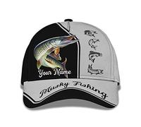 831 Femme Homme Snapback Casquette Réglable Strapback Cap Protection Solaire Trucker Cap Pêche Musquée Imprimée en 3D Personnalisée - Conception De Maskinongé Pêcheur Pêcheur D'Été