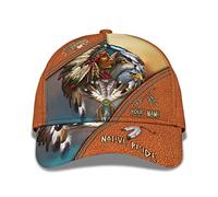 831 Homme Femme Casquette Trucker Séchage Rapide Casquette De Baseball Lègére Strapback Cap Impression 3D Native Pride Personnaliser pour Papa Père Chef D'Été avec Coiffe Wolf Dreamcatcher