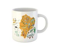 831 Tasse À Café en Céramique Noël Cadeau 330Ml Carte De L'Équateur Et des Îles Galapagos