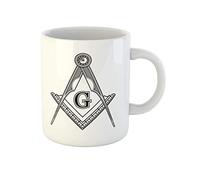 831 Tasse À Café En Céramique Noël Cadeau 330Ml Maçon Maçonnique Franc-Maçonnerie Emblème Franc-Maçon Symbole Boussole Loge Signe