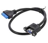 USB 3.0 Pin Header - Câble interne USB vers externe - USB type A (F) pour tête 19 broches USB 3.0 (F) - 50 cm - noir