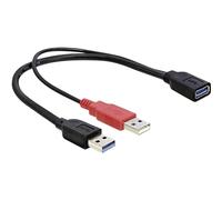 [83176] Delock Câble adaptateur Power USB 3.0 2x A M > A F 20cm