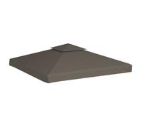 (83204)Bâche de Auvent/abri CHIC Toile supérieure de belvédère 2 niveaux 310 g/m² 3x3 m Taupe FR