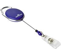 832407 Style Enrouleur Yoyo Longueur 80 Cm Attache Ceinture Avec Lanière Bouton Pression Compatible Perforation Euro Slot Boîtier Bleu Boîte De 10