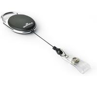 832407 Style Enrouleur Yoyo Longueur 80 Cm Attache Ceinture Avec Lanière Bouton Pression Compatible Perforation Euro Slot Boîtier Bleu Boîte De 10