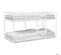 83345& Lit superposé séparable - blanc 90x190 cm acier - L195x l95.5x H111 cm