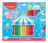 Maped Crayons de couleur Color'Peps Maxi – boîte de 24 jumbo bois certifié FSC – dès 2 ans