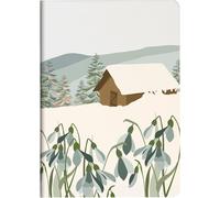 83490c-Un Carnet Cousu Motifs Perce-Neige/Jonquilles-A5 14,8x21 Cm 64 Pages Lignées Papier Blanc 90g-Papier À Grain-Collection La Vie En Vosges-3 Visuels,Livr Aléatoire