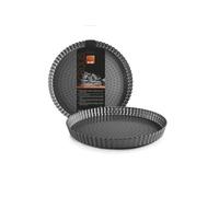 Ibili Moule à tarte IB835330 – perforé, fond amovible, 30 cm – noir