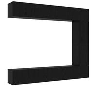 837312& Table de Télévision/multimédia - Ensemble de 5 Meubles TV - Mural en Chêne Noir en - Bois - Panneaux de particules