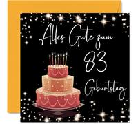 83ème carte d'anniversaire pour femme - Élégante et élégante - Cartes d'anniversaire pour femme de 83 ans, maman, arrière-grand-mère grand-mère, 145 mm, quatre-vingt-trois cartes de vœux