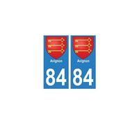 84 Avignon blason ville autocollant plaque - Angles : droits