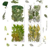 84 Pcs Feuilles Séchées Pressées Plante Herbier Feuilles Pétales Mixtes Réel Feuilles Sèches Naturelles pour Résine Art Artisanat DIY Nail Autocollants Décorations Embellissement Feuille Pressée (B)