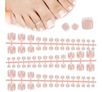 84 Pièces Français Faux Orteil Ongles Pieds, 14 Tailles Artificielle Fake Nails, Acrylique Bouts d'ongle, Couverture complète False Toe Nails Tips pour Dames Femmes Filles Ongles Décorations