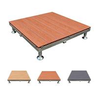 84 x 84 cm Plateforme Modulaire de Surélevée, Kit de Terrasse Flottante | Revêtement de Sol en Composite Bois-plastique, Pieds Réglables en Hauteur, pour Jardin Pelouse(Brown,84x84x10cm)