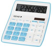 840 B 10 chiffres calculatrice de bureau avec double alimentation (solaire et batterie) - Design Compact (Bleu)