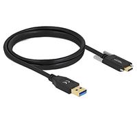 84017 Câble USB A mâle, USB C mâle 1,5 m noir 24 AWG, 30AWG DELOCK