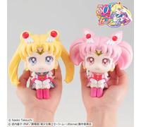 Megahouse Pretty Guardian Sailor Moon statuettes PVC Look Up Super Sailor Moon & Super Sailor Chibi Moon LTD Ver. 11 cm