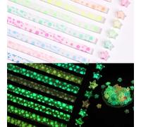 840pcs Étoiles Origami Brillent Dans Noir - Papier Lumineux pour Décoration de Cadeaux Artisanaux d'Art (4 Styles)