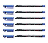 [841/41-6] STABILO Lot de 6 Marqueurs OHPen permanent 0,4 mm S bleu