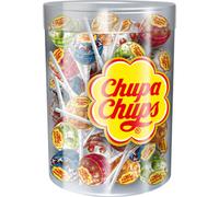 Chupa Chups – Tubo 50 Sucettes The Best Of – Pulpe de fruit, Cola et Milky – 0,6 kg