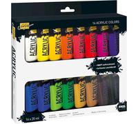 84172 - Solo Goya Acrylic Set De 16 Tubes De Peinture Acrylique De 20 Ml Peinture Crémeuse,Polyvalente,Couvrante Et Résistante À L'eau Qualité D'étude,Séchage Rapide