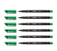 [843/36-6] STABILO Lot de 6 Marqueurs OHPen permanent pointe moyenne 1 mm vert