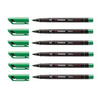 [843/36-6] STABILO Lot de 6 Marqueurs OHPen permanent pointe moyenne 1 mm vert